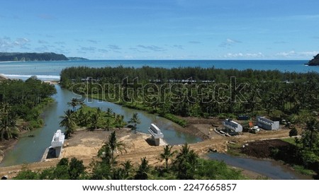 bridge constuction on the beach
