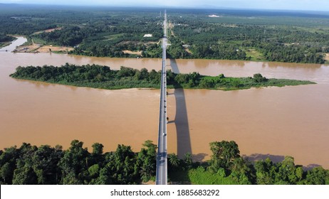 Bridge Crossing Pahang River At Pekan