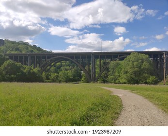 Bridge Cutting Through Frick Park In Pittsburgh