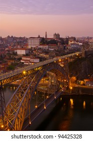 bridge of Dom Luis I in old Porto, Portugal