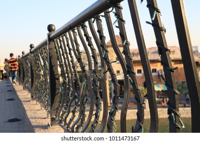 Bridge Fence At Dubai Riverland Boardwalk