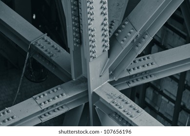 Bridge frame closeup. Horizontal toned image