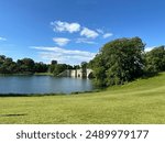 The bridge into Blenheim Palace on a sunny day