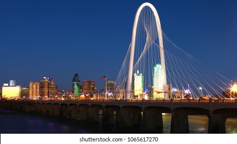 The Bridge Into Dallas At Night