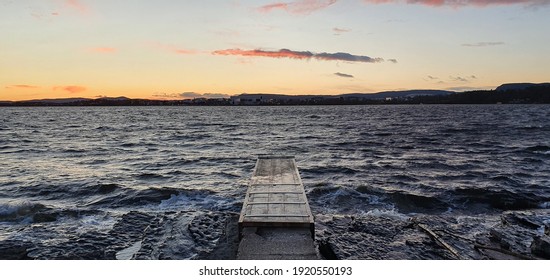 Bridge Into The Wavy Water At Bygdøy In Oslo, Norway