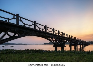 the bridge of the lake at dusk - Shutterstock ID 1531035086