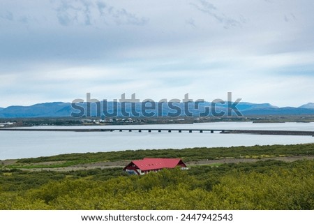 Borgarfjardarbrú bridge, leading to Borgarnes, crossing the Borgarfjörður (Iceland).