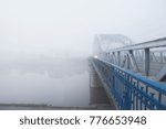 Bridge of Marshal Józef Pi?sudski in the fog over the Vistula in Krakow, Poland