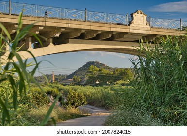 Bridge with mountain in the background