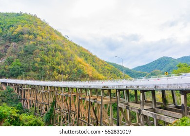 Bridge in mountain background
