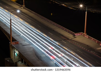 A bridge at night