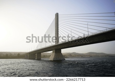 Bridge in Nile Egypt at morning