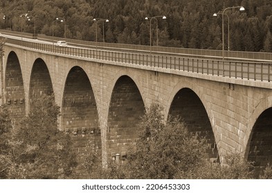 Bridge On The Border Of Norway And Sweden. June 17,2018. Osfold Region, Norway