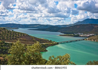 Bridge on the Iznajar Lake, Cordoba Province, Spain - Shutterstock ID 88461955