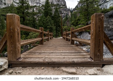 Bridge On John Muir Trail In Yosemite National Park