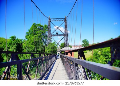 A Bridge On Kennebec River In Maine State