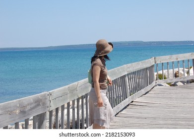 Bridge On Mackinaw Island, USA