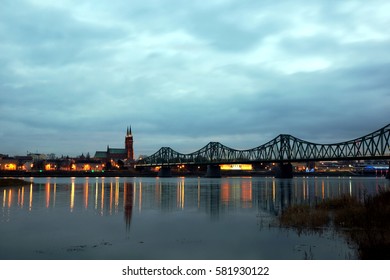 Bridge on the Vistula river in Wloclawek city, Poland
