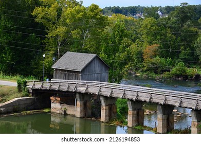 Bridge Over The Broad River In Columbia, The Capital City Of South Carolina