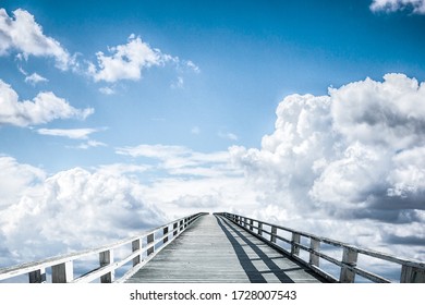 A bridge over the clouds leads to infinity
