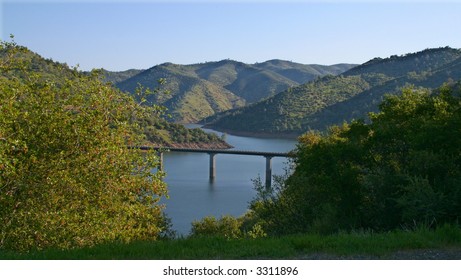 Bridge Over Don Pedro Reservoir In California