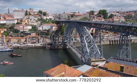 Similar – View to the old town Porto and Ponte Dom Luís I