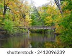 Bridge over the Galien River in Warren Woods State Park in Michigan