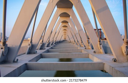 Bridge Over Huangpu River In Shanghai City