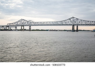 Bridge Over The Mississippi River In New Orleans, LA