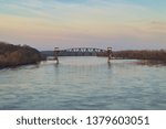 Bridge over the Missouri River at sunrise