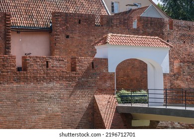 Bridge Over Moat In Old Town Of Warsaw City, Poland