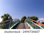 Bridge over the Oder River in Nowa Sól, Lubusz region, Poland.