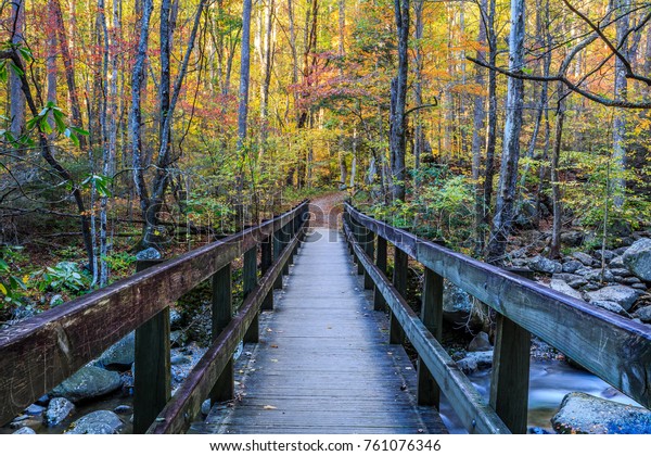 Bridge Over River Great Smoky Mountains Stock Photo (Edit Now) 761076346