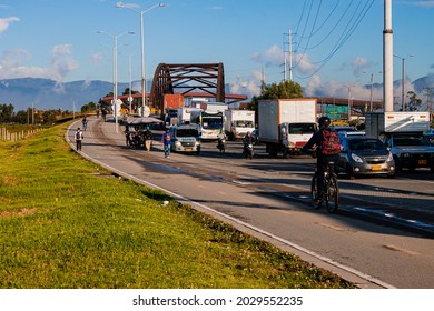 Bridge Over The Bogotá River, On Avenida Calle 80 Medellín Highway, One Of The Main Vehicle Exits Of The City, Bogotá Colombia August 20, 2021