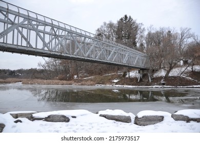 Bridge Over Rouge River During Winter