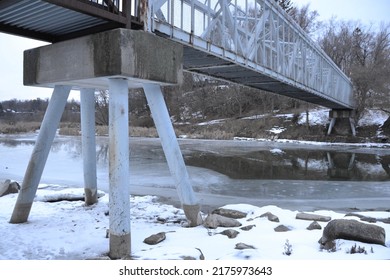 Bridge Over Rouge River During Winter