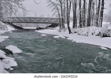 Bridge Over Ship Creek Near Anchorage, Alaska.