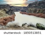 Bridge over the Snake river at sunrise