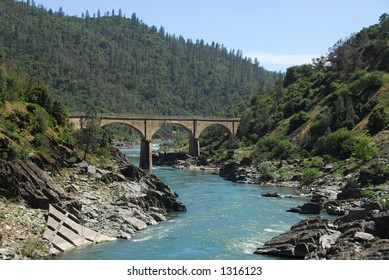 Bridge over the South fork of the American River in the Gold Country near Auburn, California