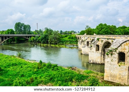 The bridge over Yantra River in Byala, Ruse Province, Bulgaria built in 1867 by Kolyo Ficheto