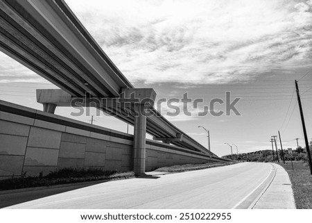 bridge overpass on highway. structural overpass in perspective. overpass structure of bridge. structural roadway. road junction. flyover architecture of transport system. Modern skyway bridge