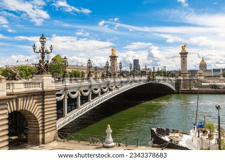 Bridge Pont Alexandre III in Paris in a summer day, France
