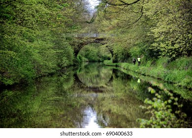 Bridge Reflection On The Cycling Route Of The Union Canal In Edinburgh