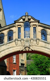 The Bridge of Sighs across New College Street in Oxford connects the buildings of Hertford College Oxford University