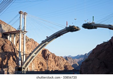 Bridge span under construction 