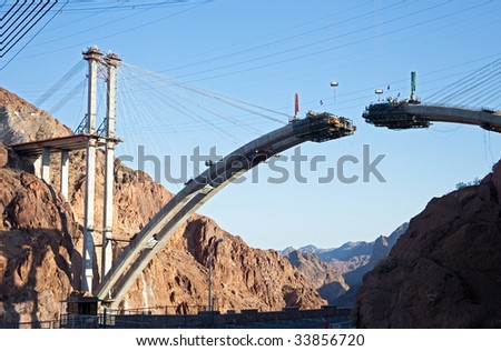 Bridge span under construction.