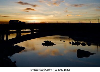 bridge at sunset