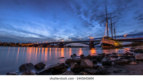 Bridge At Sunset In Mainz Germany 