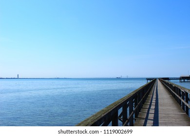 Öresundbrücke / Øresund Bridge Sweden Denmark View From Lomma Over The Sea