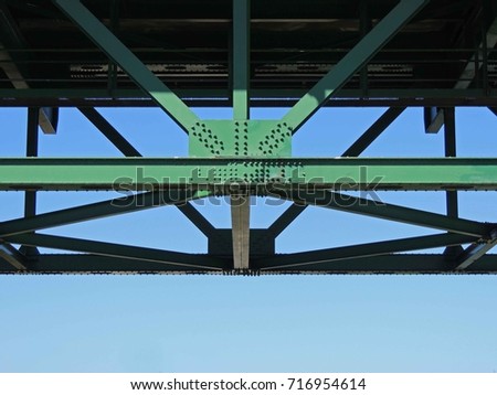 Bridge trusses close up